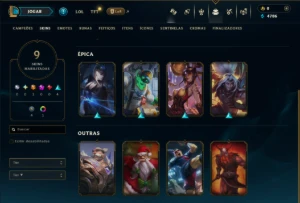 Bronze 1 com 140 Champs e 9 Skins - League of Legends LOL