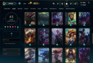 Unranked com 60 Champs e 45 Skins +3000 RP - League of Legends LOL