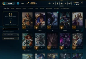Unranked com 60 Champs e 45 Skins +3000 RP - League of Legends LOL