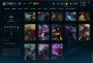 Unranked com 60 Champs e 45 Skins +3000 RP - League of Legends LOL