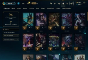 Unranked com 60 Champs e 45 Skins +3000 RP - League of Legends LOL
