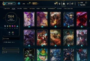 Unranked com 150 Champs e 264 Skins + 1700 RP - League of Legends LOL