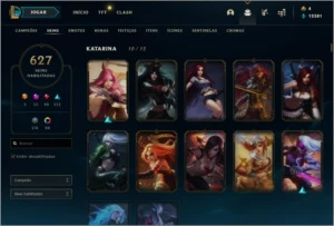 Conta de lol com mais de 600 skins - League of Legends