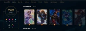 Conta LOL -  Com todos campeões, 249 skins.