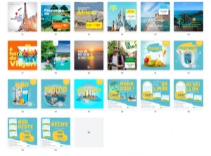 Pack Canva Agência de Viagens - 50 Artes Editáveis - Serviços Digitais