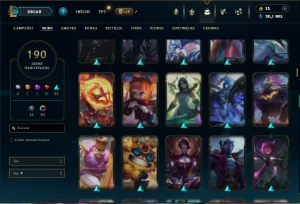 Prata 3 com TODOS os champs e 190 Skins ( ADC / MID ) - League of Legends LOL