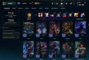 Prata 3 com TODOS os champs e 190 Skins ( ADC / MID ) - League of Legends LOL