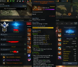 Main Sorceress 1527.50 / 2 Cerberus e set platinium - Lost Ark