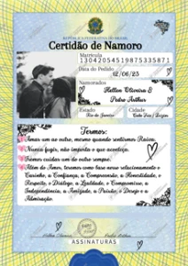 Certidão De Namoro - Dia Dos Namorados - Outros