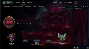 CONTA PLATINA 4 - VARIAS SKINS - League of Legends LOL