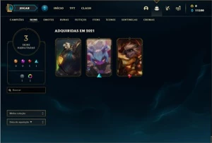 Conta ouro 2 com 25 Champs 3 Skins + 4 Fragmentos - League of Legends LOL