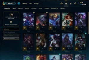 Conta ouro 2 com 25 Champs 3 Skins + 4 Fragmentos - League of Legends LOL