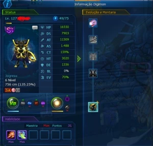 Conta Ladmo serv Omegamon - Digimon Masters Online