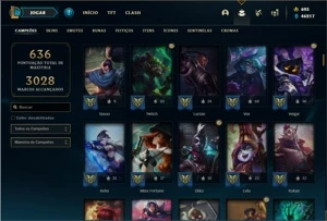 Conta ouro 2 com TODOS os champs e 248 Skins ( Nivel 681 ) - League of Legends LOL