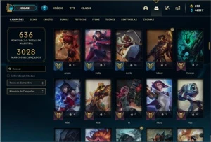 Conta ouro 2 com TODOS os champs e 248 Skins ( Nivel 681 ) - League of Legends LOL