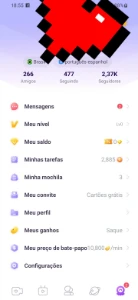 Conta Chamet ( app de jogos) - Redes Sociais