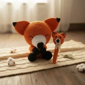 Duo Raposa Soneca e Raposa Newborn em Amigurumi - Artesanato e Personalizados