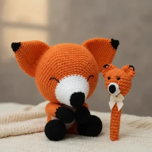 Duo Raposa Soneca e Raposa Newborn em Amigurumi - Artesanato e Personalizados