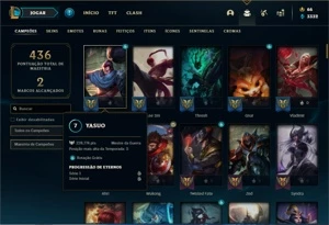 Conta Ouro 4 com 130 Champs e 105 Skins - League of Legends LOL