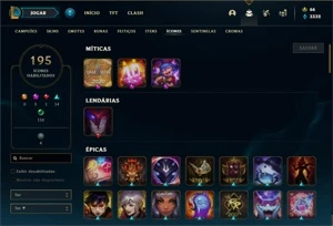 Conta Ouro 4 com 130 Champs e 105 Skins - League of Legends LOL