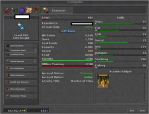 EK 605 Celebra C/ Ekips + 10kk - Tibia