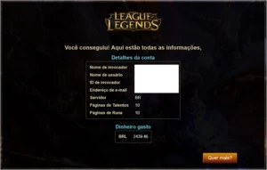 Conta lol G5 Todos os campeões 123 Skins  20 wards - League of Legends