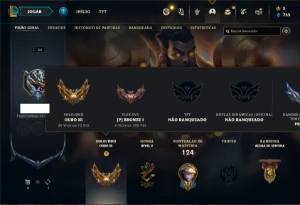 Conta ouro 3 com 55 Champs e 21 Skins - League of Legends LOL