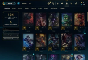 Conta ouro 3 com 55 Champs e 21 Skins - League of Legends LOL