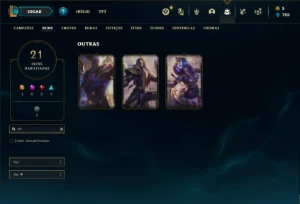 Conta ouro 3 com 55 Champs e 21 Skins - League of Legends LOL