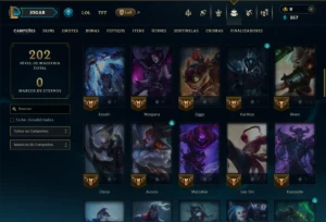Diamante 4 com 70 Champs e 13 Skins - League of Legends LOL