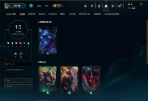 Diamante 4 com 70 Champs e 13 Skins - League of Legends LOL