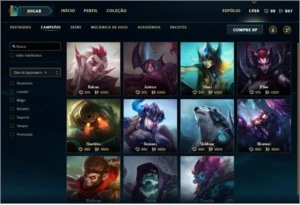 CONTA COM BORDA PLATINA E MUITAS SKINS! - League of Legends LOL