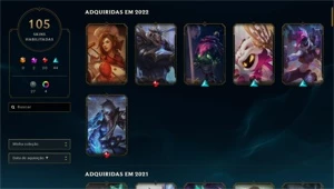 LEAGUE OF LEGENDS - CONTA LEVEL 218 - 105 SKINS LOL