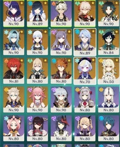 CONTA COM 15 PERSONAGENS 5* E 4 ARMAS 5* - Genshin Impact