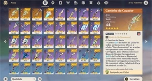 AR35 -Cyno + Baculo das Areias+Collei com 2 Caminhos+Jean - Genshin Impact