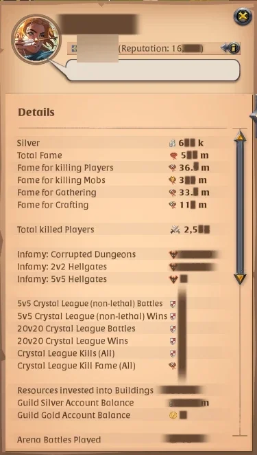 Conta Main Coleta/Produção/Refino + Combat/ZvZ Specs - Albion Online