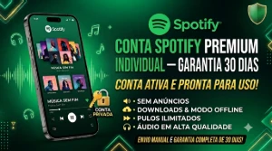 Conta Spotify Premium Individual — Garantia 30 Dias - Assinaturas e Premium