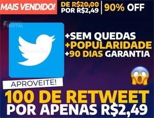 [Promoção] 100 Retweet para Twitter por apenas R$2,49 - Redes Sociais