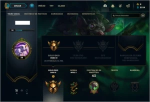 Conta ouro 2 com 6 skins e 42 champs - League of Legends LOL