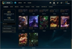 Conta ouro 2 com 6 skins e 42 champs - League of Legends LOL