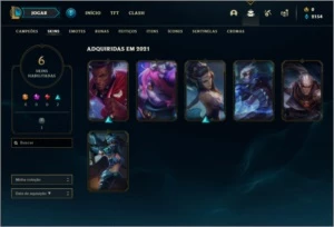 Conta ouro 2 com 6 skins e 42 champs - League of Legends LOL