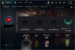 CONTA PLATINA COMPLETA - League of Legends LOL