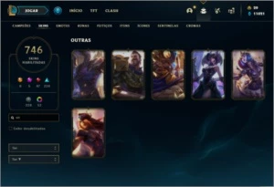 Conta ouro 4 com TODOS OS CHAMPS e 746 skins + 53 Cromas - League of Legends LOL