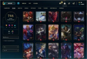 Conta ouro 4 com TODOS OS CHAMPS e 746 skins + 53 Cromas - League of Legends LOL