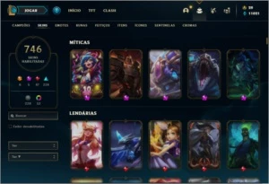Conta ouro 4 com TODOS OS CHAMPS e 746 skins + 53 Cromas - League of Legends LOL
