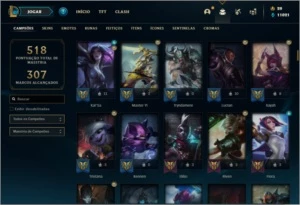 Conta ouro 4 com TODOS OS CHAMPS e 746 skins + 53 Cromas - League of Legends LOL