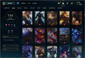 Conta ouro 4 com TODOS OS CHAMPS e 746 skins + 53 Cromas - League of Legends LOL