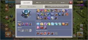 clash of clans cv 13 com 5 construtores, heróis quase full