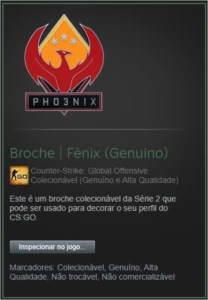 Broche Genuíno Phoenix - Counter Strike CS
