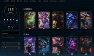 Conta League of Legends Full Acesso - 134 Champs e 113 Skins LOL